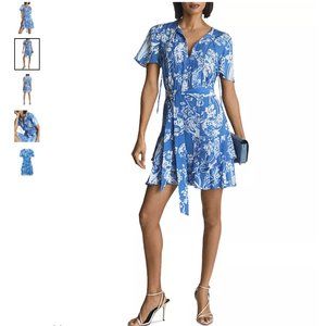 REISS Carla Paisley Print flippy mini Dress 6